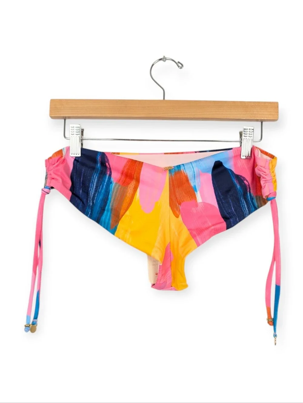 PHAX Bikini Bottoms M Multicolor Abstract Print Side Tie Resort Swim NWT